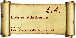 Lohner Adalberta névjegykártya